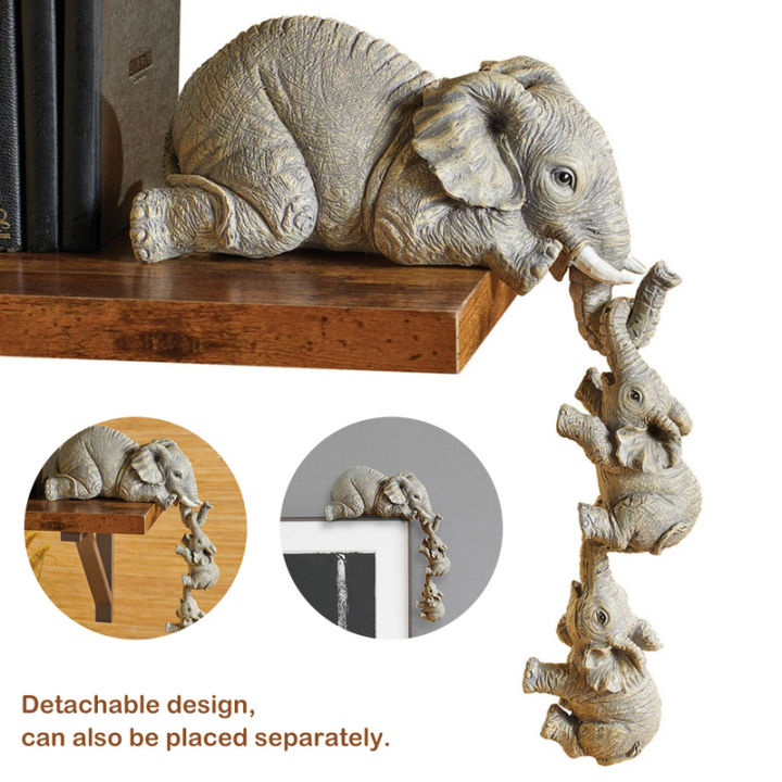 รูปแกะสลักช้างอุปกรณ์ประดับตกแต่งตกแต่งน่ารักรูปปั้นช้างรูปช้างกระเบื้องช้างเรซินน่ารัก