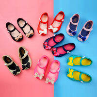 2022 รองเท้าแตะเด็กผู้หญิงสำหรับฤดูร้อน Melissa Bowknot Jelly Shoes รองเท้าชายหาดสำหรับเด็ก ขายส่งรองเท้าเจ้าหญิงเด็กหญิง