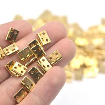20Pcs Pure Copper Mini Flat Small Box Folding Butt Hinges Door DIY Craft Supplies Jewelry Box Decor Accessories 8x10mm