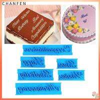 CHANFEN แม่พิมพ์ตกแต่งเครื่องมืออบขนมเค้ก6ชิ้นแบบ DIY แม่พิมพ์ Sugarcraft สุขสันต์วันเกิด