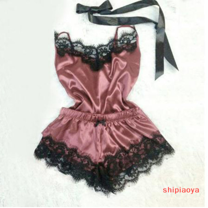 shipiaoya-buytra-ชุดนอนผู้หญิงเซ็กซี่เซ็ตชุดนอนชุด-baju-tidur-satin-ผ้าไหมน้ำแข็งชุดชั้นใน