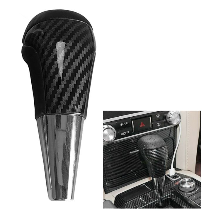 for-toyota-land-cruiser-carbon-fiber-pu-leather-automatic-shifting-at-shifting-pusher-gear-shift-knob-head-cover