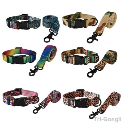 【hot】❒﹉◄  Plastic Release Buckle Dog Leash And Collar Set Printed Supplies Retailing Fashion French Bulldog