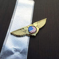【Big Sale】3D โลหะปีกด้านข้างสติ๊กเกอร์โลโก้ตกแต่งธงชาติอเมริกาด้านหน้า Tail Badge Decals อุปกรณ์เสริมภายนอกรถยนต์สำหรับ Honda Toyota Peugeot Volkswagen Ford Chevrolet Jeep Mazda COD