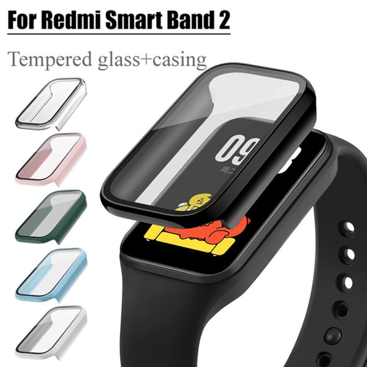 for-redmi-smart-band-2-full-cover-pc-case-with-tempered-film-hard-case-and-strap-protective-casing-screen-protector-accessories-picture-hangers-hooks
