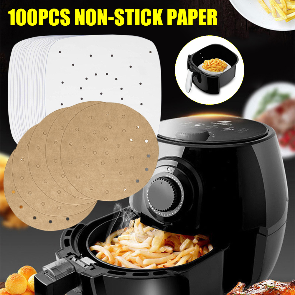 100x Perforated Steamer Paper Liners Baking Paper Air Fryer Cooking Steaming 