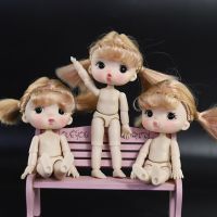 OB11 Body Doll 3D Eyes Girl Dolls Nude Body Doll Expression Girl Nude Movable Joints Doll BJD Semi-finished Toys