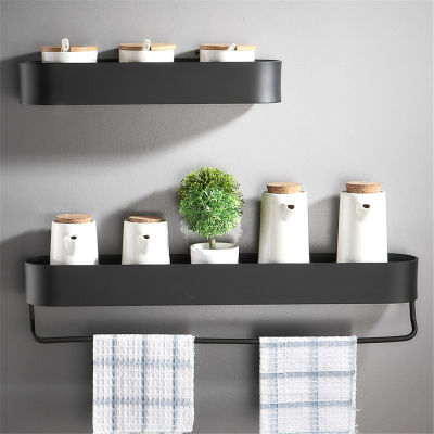 Kitchen Spices Rack Wall Shelves Bathroom Storage Shelf Shampoo Rack With Towel Rack Bathroom Accessories