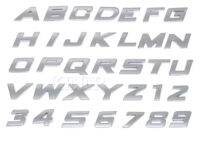 ราคาต่อ 1 ชิ้นนะครับ ไม่ใช่ได้ทุกตัว ตัวอักษรโลโก้ เอียง โครเมี่ยม เงินเงา แต่งรถยนต์ มอเตอร์ไซค์ มีกาวให้พร้อม Letter logo emblem accessories car 3d