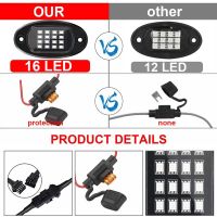 1 in 8 Car 8pcs RGB LED Light High-Brightness Bottom Neon Music APP Multi-Color Neon Bottom Car Lighting Kit