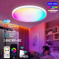 【รับประกัน 1ปี】XIAOMI สมาร์ท WIFI LED ไฟเพดานทรงกลม RGBCW หรี่แสงได้ TUYA APP เข้ากันได้กับ Alexa Google Home ห้องนอนห้องนั่งเล่น Ambient Light 24W 220-240V