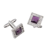 3 Color Elegant Men Cufflinks High Quality Classic Luxury Rhinestone Crystal Square Cufflink Male French Shirt Cuff Button