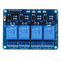 โมดูลรีเลย์4ช่องสัญญาณพร้อมรีเลย์ออปโต้คัปเปลอร์เอาต์พุต Avr Dsp แขน Arduino อิเล็กทรอนิกส์โมดูลรีเลย์4ทางสำหรับการควบคุม Mcu