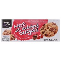 Sweet&amp;Joy Cookies with No Added Sugar Crispy Chocolate and Cranberry 135g.