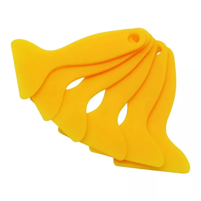 1pc Yellow Plastic Scraper Automotive Glue Removal Tool, Glass