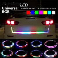 12V 1.2M RGB Car Rear Trunk Tail Light Dynamic Streamer Reverse Warning LED Strip Auto Additional Break Trun Signal Lamp