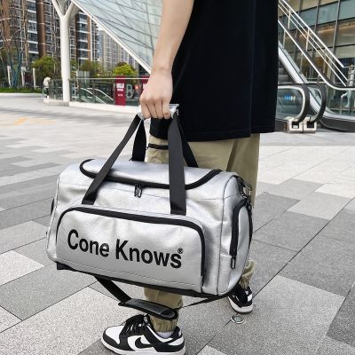 [COD] New sports and fitness training bag large capacity soft leather storage women men hand-held shoulder short-distance travel tide