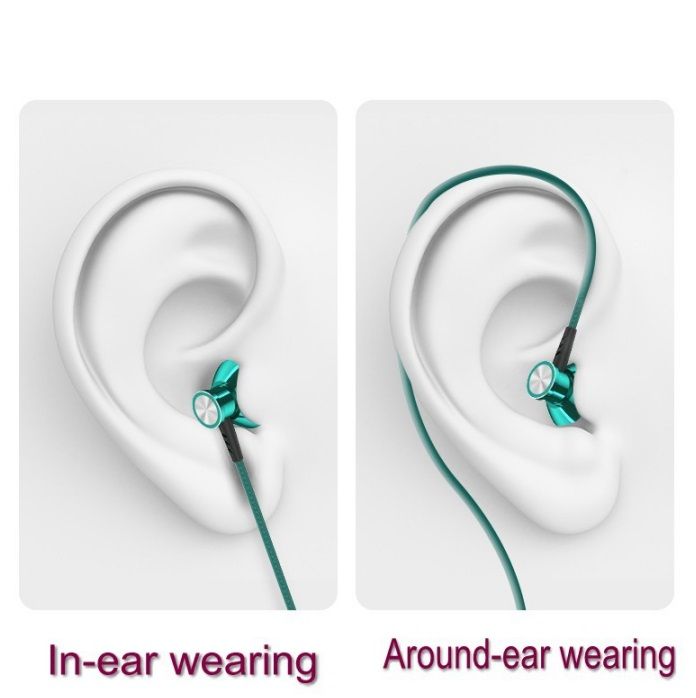 หูฟังกึ่งในหูควบคุมโลหะชุดหูฟังสำหรับเล่นเกมพร้อมไมโครโฟน