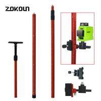 ZOKOUN 4M Telescopic Pole Extend Bracket Holder Support Stand Ceiling Mount Line Leveling Rod for 1/4" &amp; 5/8" Thread Laser Level