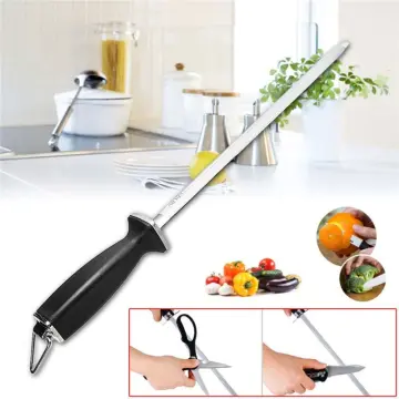 Sharpening Stick Diamond Knife Sharpener Rod Steel Oval For Professional  Chef US