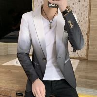 ZZOOI Spring 2022 new fashion mens trend gradient suit Korean version slim casual small suit jacket mens top