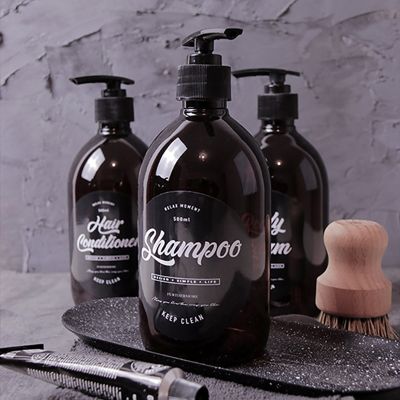 【CW】 300/500ml PET Bottle Shower Gel Refillable Shampoo Conditioner Press Dispenser