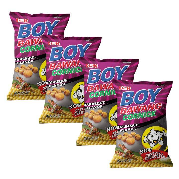 Boy Bawang Cornick Barbecue Flavor 90g X 4 | Lazada PH