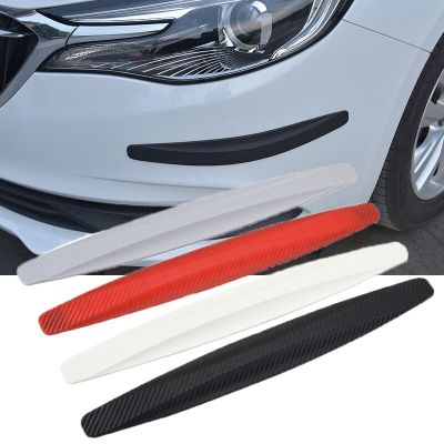 2Pcs Car Front Rear Bumper Protector Corner Guard Anti-Scratch Strips Bumper Sticker 41x4.5cm Carbon Fiber Black White Red Gay Electrical Connectors