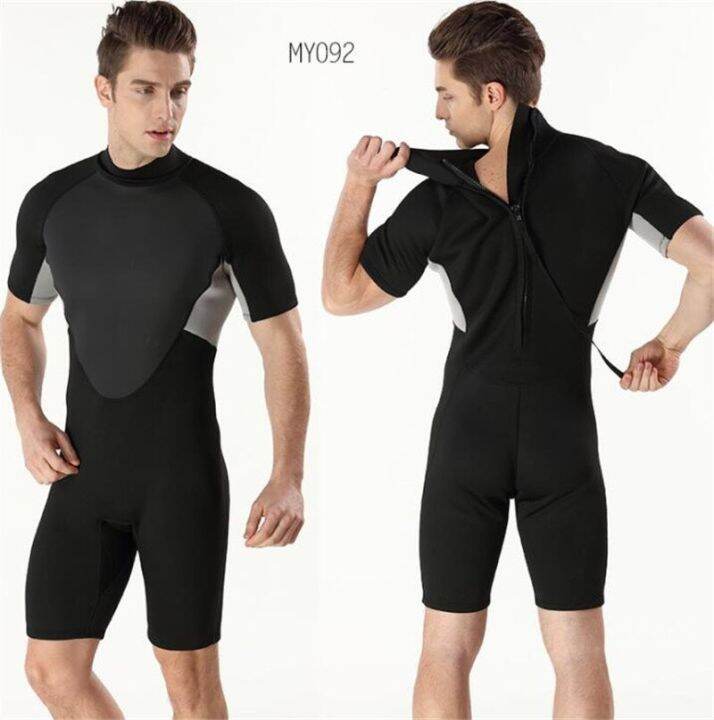 3mm Neoprene Wetsuits Suit Men Short Sleeve One Piece Surfing Diving