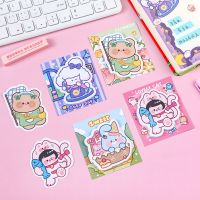 สมุดติดกาวรูปการ์ตูนน่ารัก30แผ่นกระดาษโน๊ตแบบ DIY สำหรับตกแต่งแบบวาดได้สำหรับนักเรียน