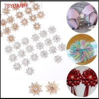 78YUANFF 10PCS 16MM ตกแต่งเสื้อผ้า ชุบ เครื่องประดับกิ๊บ หัวเข็มขัดไข่มุก ปุ่ม Rhinestone ปุ่มเกล็ดหิมะ ตัดเย็บเสื้อผ้า