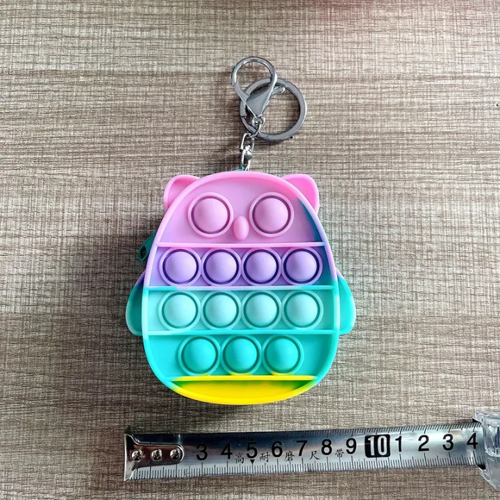 Pop It Bag Fidget Toys 3 Colors Cute Owl Mini Bag Popit Bag Wallet