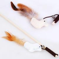 1Pc Interactive Cat Wand Toy Wood Cute Fake Feather Cat Teaser Toy Kitten Stick Toy Chewing Bite Resistant Kitten Train Toys Toys