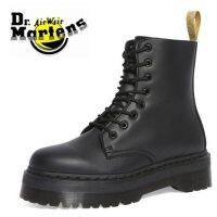 รองเท้าบูทสองข้างสายสีดำ Dr Martens รองเท้าบูท Martin อากาศ Wair Jadon รองเท้าบูทข้อเท้าหนังแท้8รูสำหรับผู้หญิงสไตล์อังกฤษรุ่นใหม่