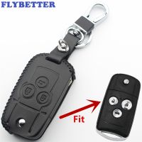 hgjmgkkk FLYBETTER Genuine Leather 3Button Flip Remote Key Case Cover For Honda Accord/Jazz/CRV/Civic Car Styling L408