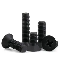 M2.5 M3 M4 M5 M6 M8 Nylon Countersunk Flat Head Phillips Screws Black Plastic Insulation Screws