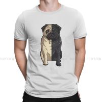 Half Fawn Half Black Pug Unique Tshirt Capt Blackbone The Pugrate 100% Cotton Hip Hop Graphic T Shirt Short Sleeve