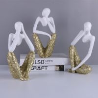 3Pcs/Set New Large Art Statue Abstract Figure Ornaments Three Not Home Decoration Resin Artifact Ins Modern Ornaments