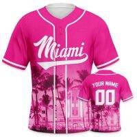 Xzx180305 pink custom baseball jerseys city night view men T-rod building blankets for a unique look personalized sportwear