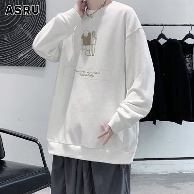 ASRV หน้าหนาวเสื้อกันหนาวผู้ชาย Plus กำมะหยี่รอบคอ เสื้อสวมหัวเสื้อแจ็กเกตCoat Boy แบรนด์ไทด์ยี่ห้อหลวมแขนยาว เสื้อเสื้อ