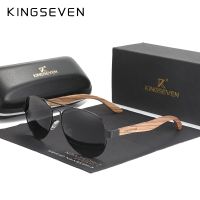 ☜✟◕ KINGSEVEN 2022 New Handmade Wood Sunglasses Polarized Mens Glasses UV400 Protection Mirror Eyewear Wooden Temples Oculos Z5518