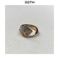 99TH-Power Fang 18k Gold with Crystals Ring แหวนเขี้ยวเสือสีทอง 18k ประดับคริสตัลปรับขนาดได้