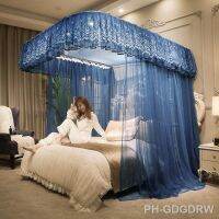 【LZ】♞▧  U Type Princess Mosquito Net Bedroom Decoration Palace Rail Curtain Tent for Girl Room with Frame Single King Size