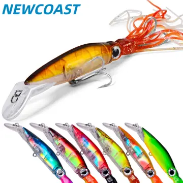 Luminous Squid Hook,5pcs 13cm Glow in Squid Fishhook Fishing Lures Jig  Rugged and Tough 