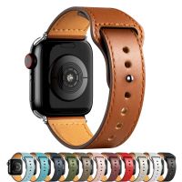 [ดีที่สุด] ✩ สายหนังสำหรับสายคาด Apple Watch 45มม. 44มม. 49มม. 41มม. 40มม. 42มม. 38มม. สายรัดข้อมือ Correa Watch Series Ultra 3 5 6 SE 7 ✩