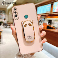 Kanavi เคสโทรศัพท์แฟชั่นสำหรับ Huawei Y9 Y9 2019 Y9S 2020 Y6 Y6P Y7 2019 Y7 Pro 2019 Y7A Honor 8X หรูหรา Electroplated Electroplated Dundun Bear Bracket ซิลิโคนนิ่มกันกระแทกฝาครอบโทรศัพท์