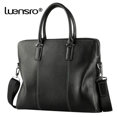 Business Men Briefcase Bag Genuine Leather Laptop Bag High Quality Real Leather Casual Man Bag Shoulder Bags Men Handbag Office