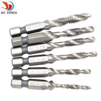 HH-DDPJHigh Quality 6pc Hex Shank Hss Screw Spiral Point Thread American Plug Hand Tap Drill Bits 6-32/8-32/10-24/10-32/12-24 1/4-20