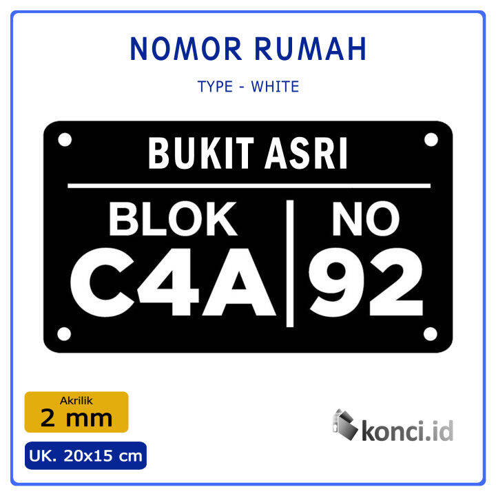 Akrilik Papan Nomor Rumah Custom Nama Alamat Customer Lazada Indonesia