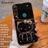 Kanavi เคสโทรศัพท์แฟชั่นสำหรับ Huawei Y9 2020 Y6 2019 Y7 2019 Y7 Pro 2019 Y7A Y9 Y9S Honor 8X หรูหราชุบเคลือบโลหะด้วยไฟฟ้ากรอบโทรศัพท์ซิลิโคนนิ่มกันกระแทก